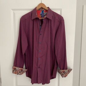 Robert Graham The Last Laugh XL geometric  button men’s shirt